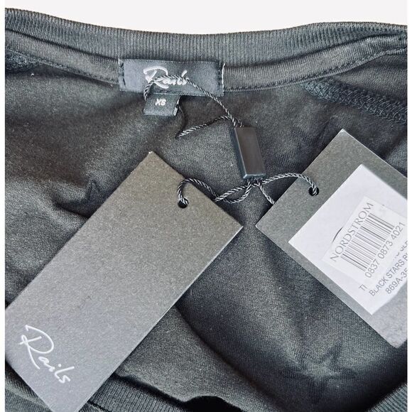 Rails Sami Black Stars Burnout V Neck NWT Size XS - Picture 10 of 10